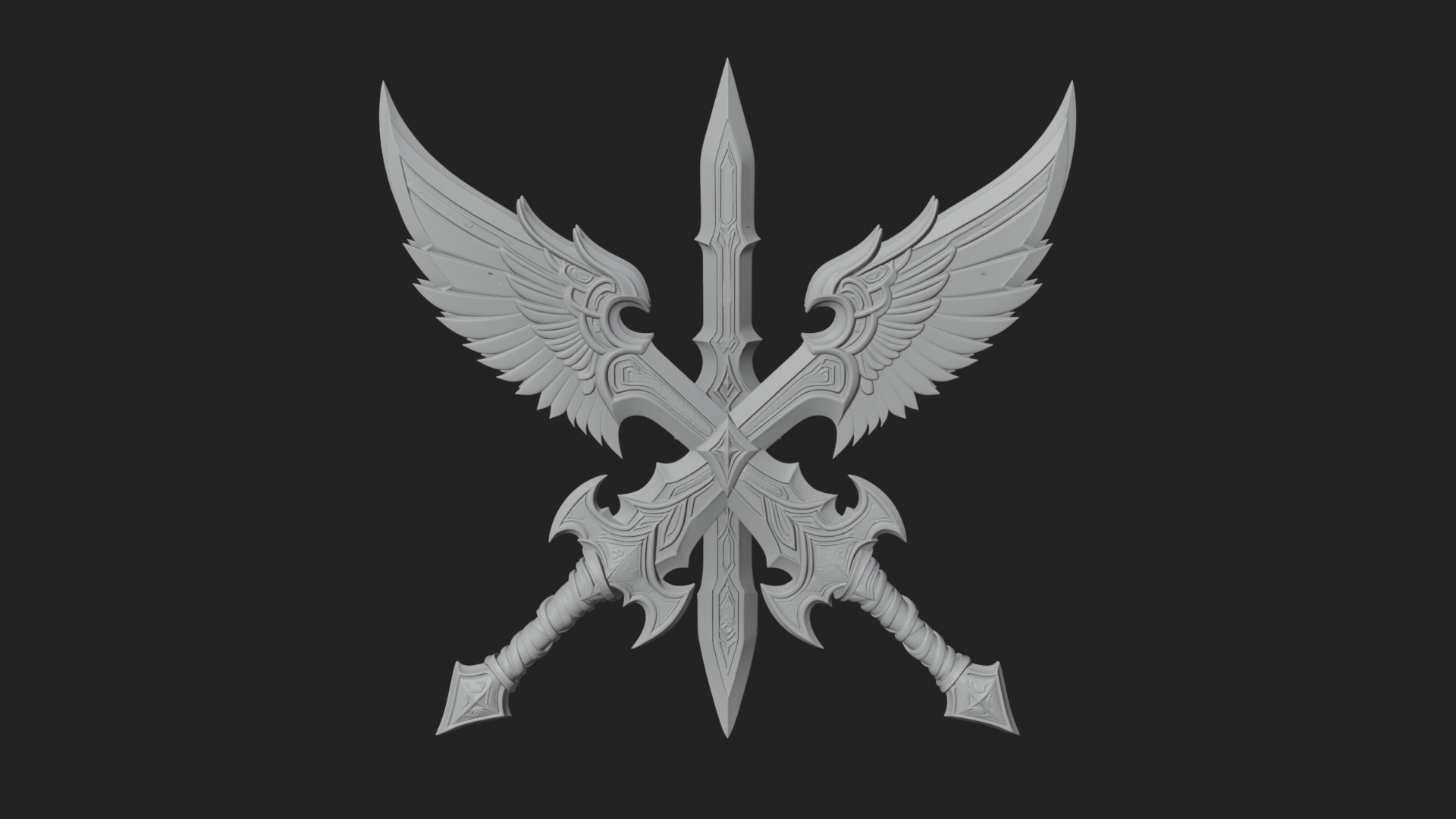 Angel Wing Greatsword Model Design 3 3D Print Model 3D Model