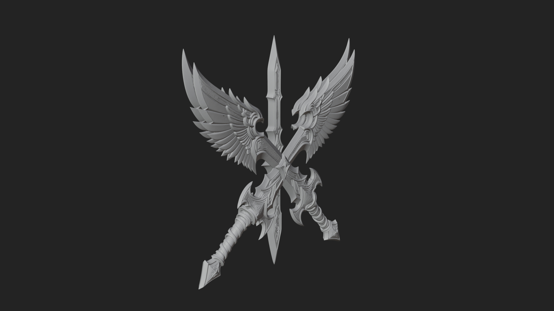 Angel Wing Greatsword Model Design 3 3D Print Model 3D Model