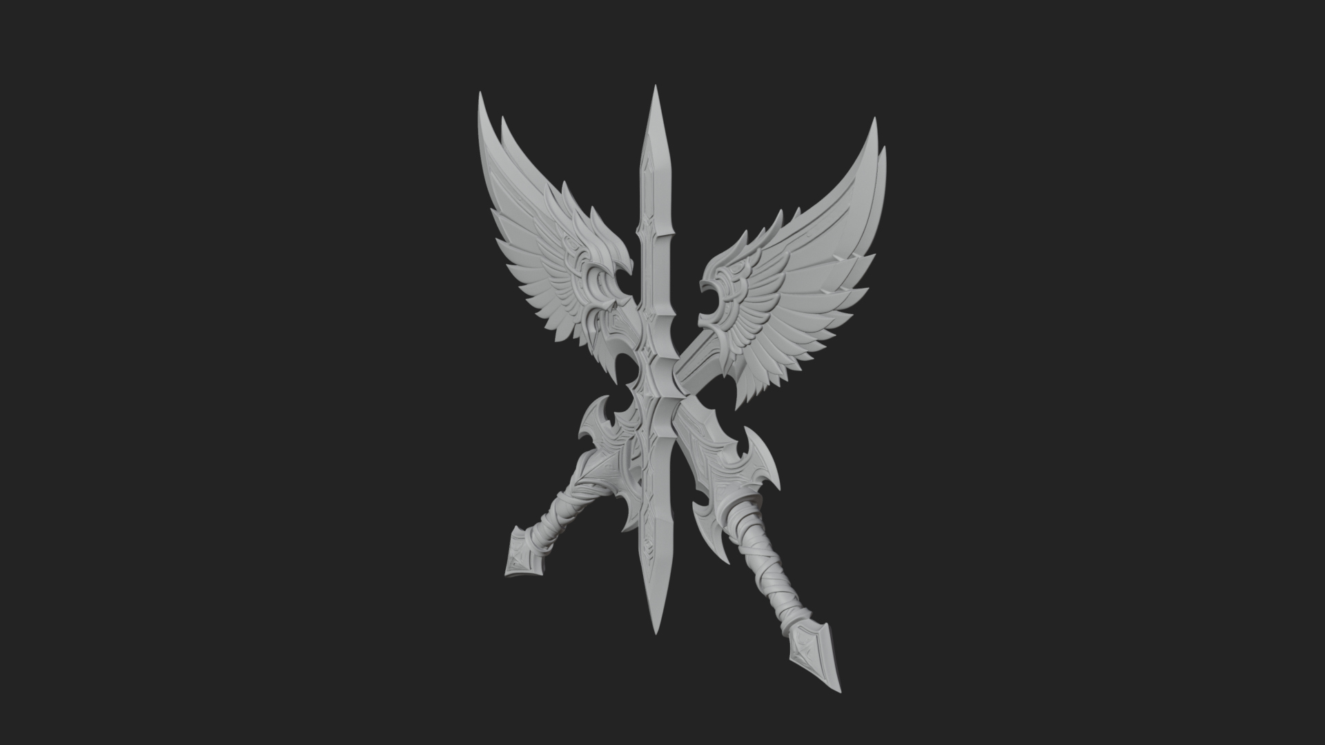 Angel Wing Greatsword Model Design 3 3D Print Model 3D Model