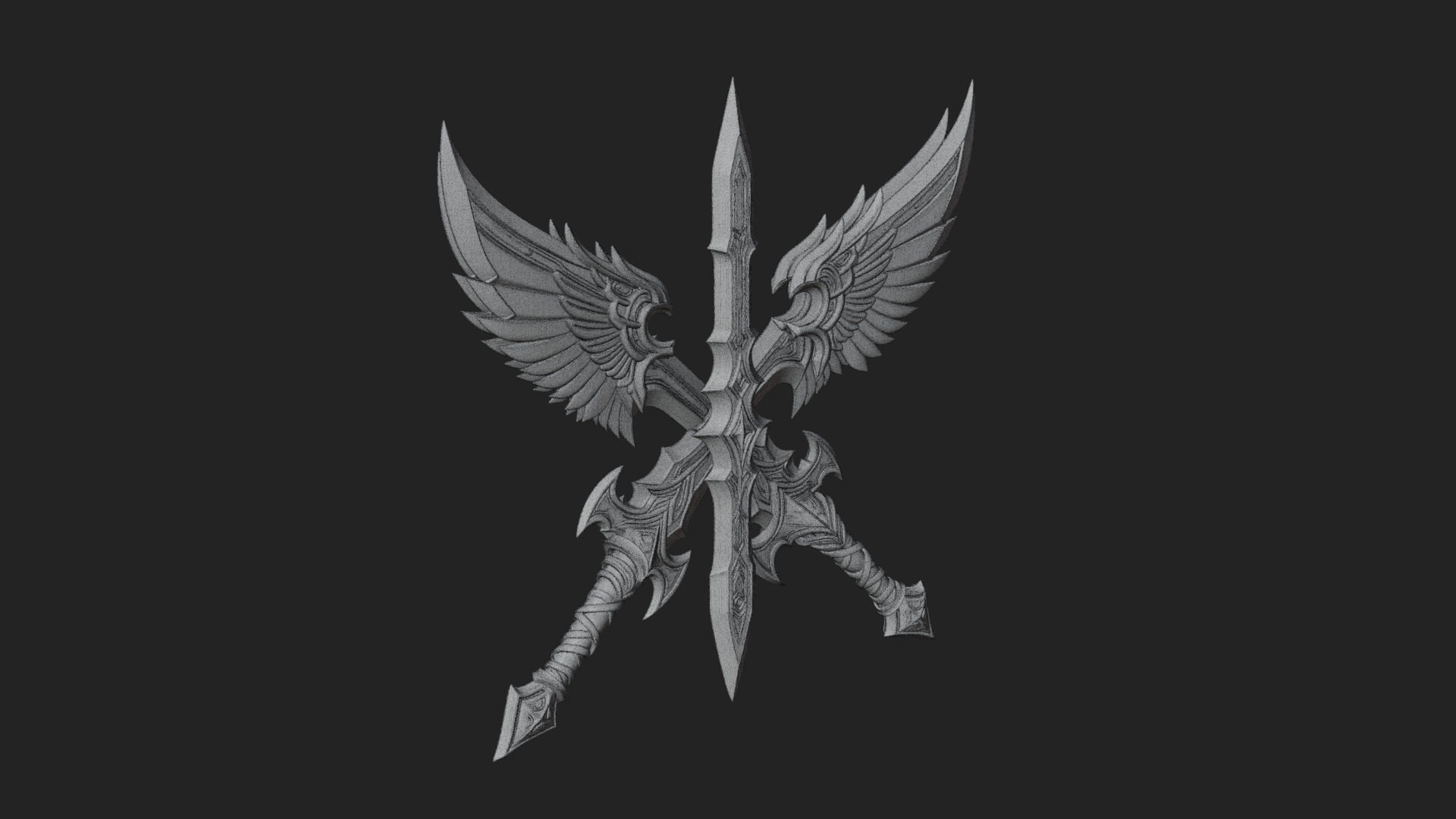 Angel Wing Greatsword Model Design 3 3D Print Model 3D Model