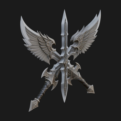 Angel Wing Greatsword Model Design 3 3D Print Model