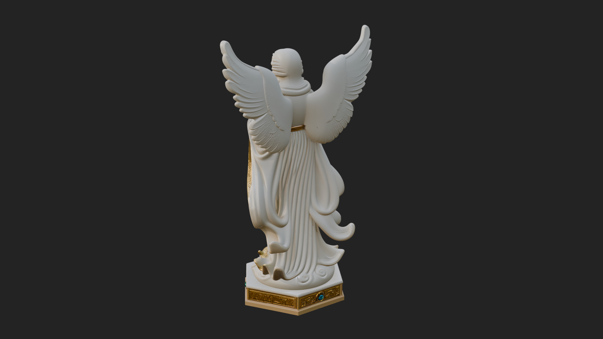 Angel with Lily Flower Statue Design 5 3D Print Model 3D Model