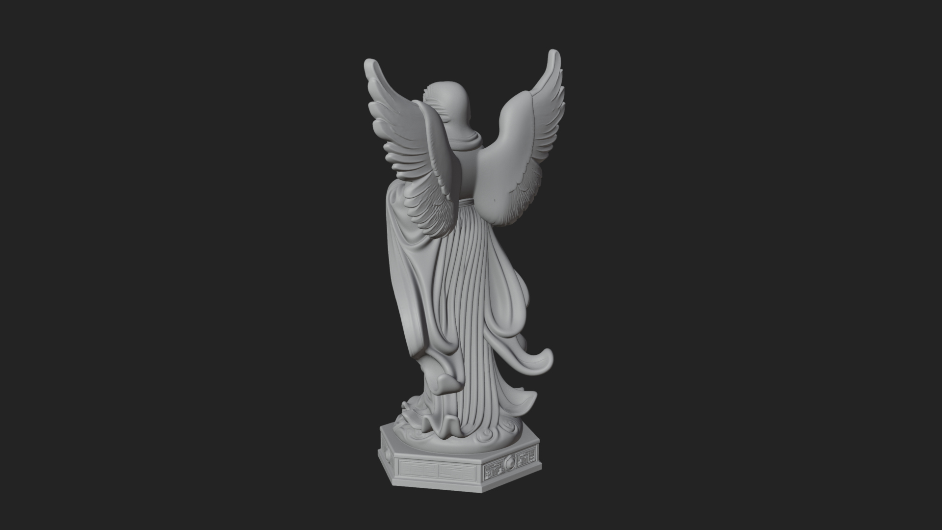 Angel with Lily Flower Statue Design 5 3D Print Model 3D Model