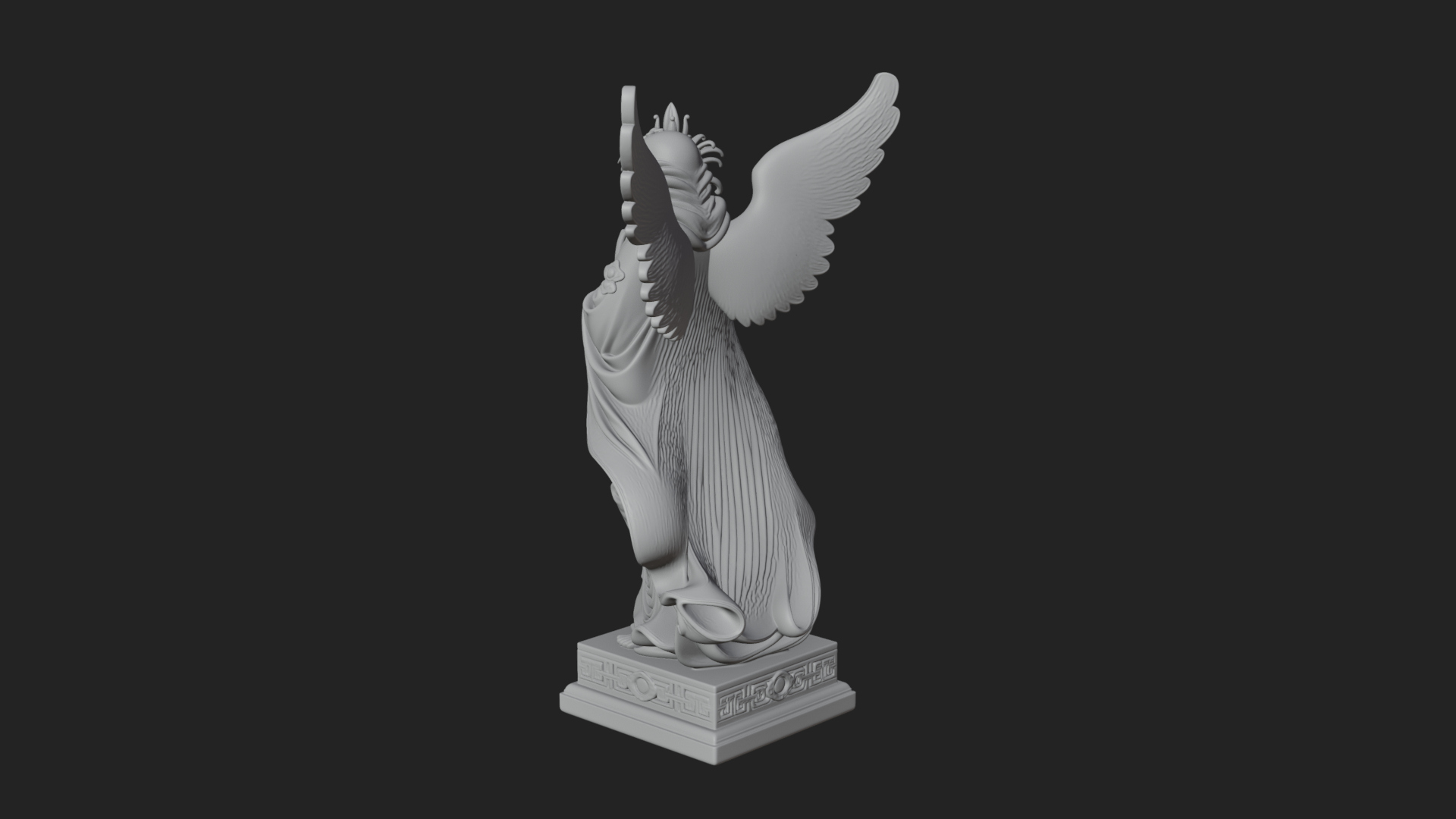 Angel with Lily Flower Statue Design 7 3D Print Model 3D Model