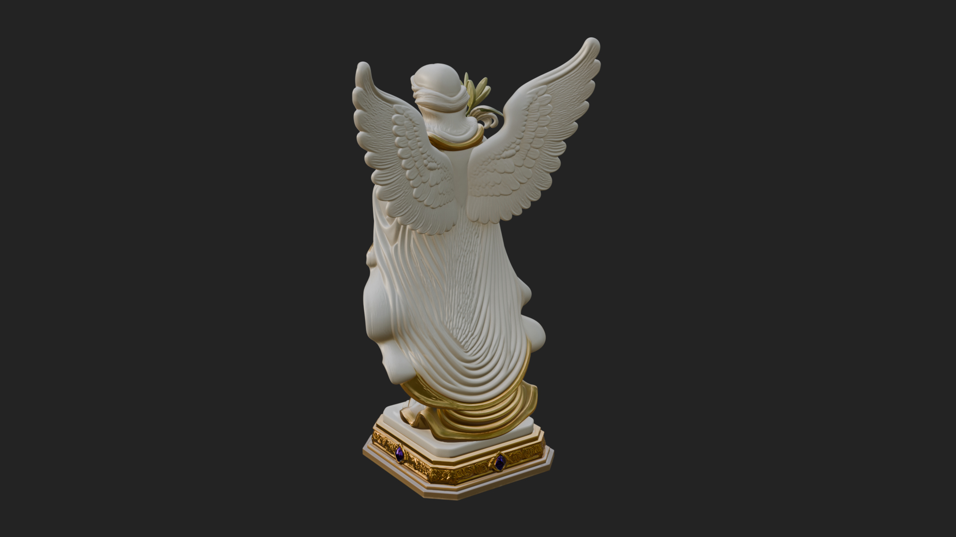 Angel with Lily Flower Statue Design 8 3D Print Model 3D Model