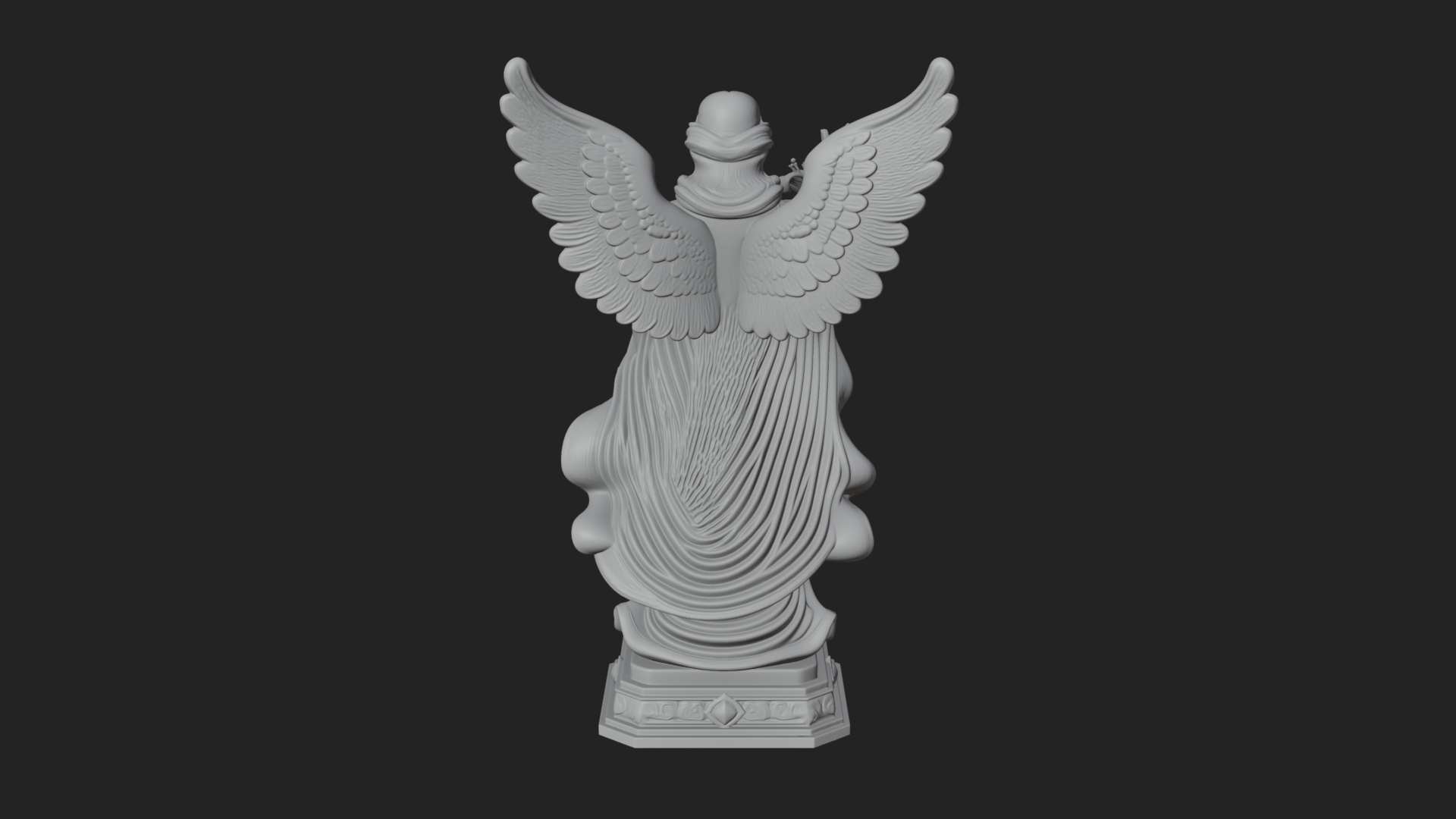 Angel with Lily Flower Statue Design 8 3D Print Model 3D Model