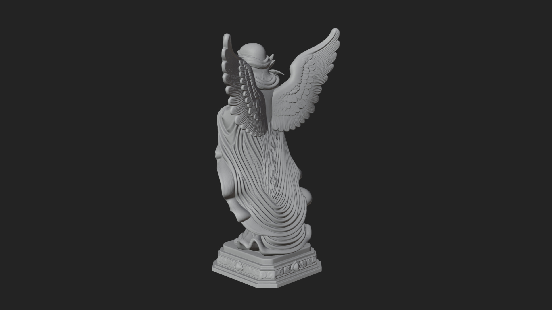 Angel with Lily Flower Statue Design 8 3D Print Model 3D Model