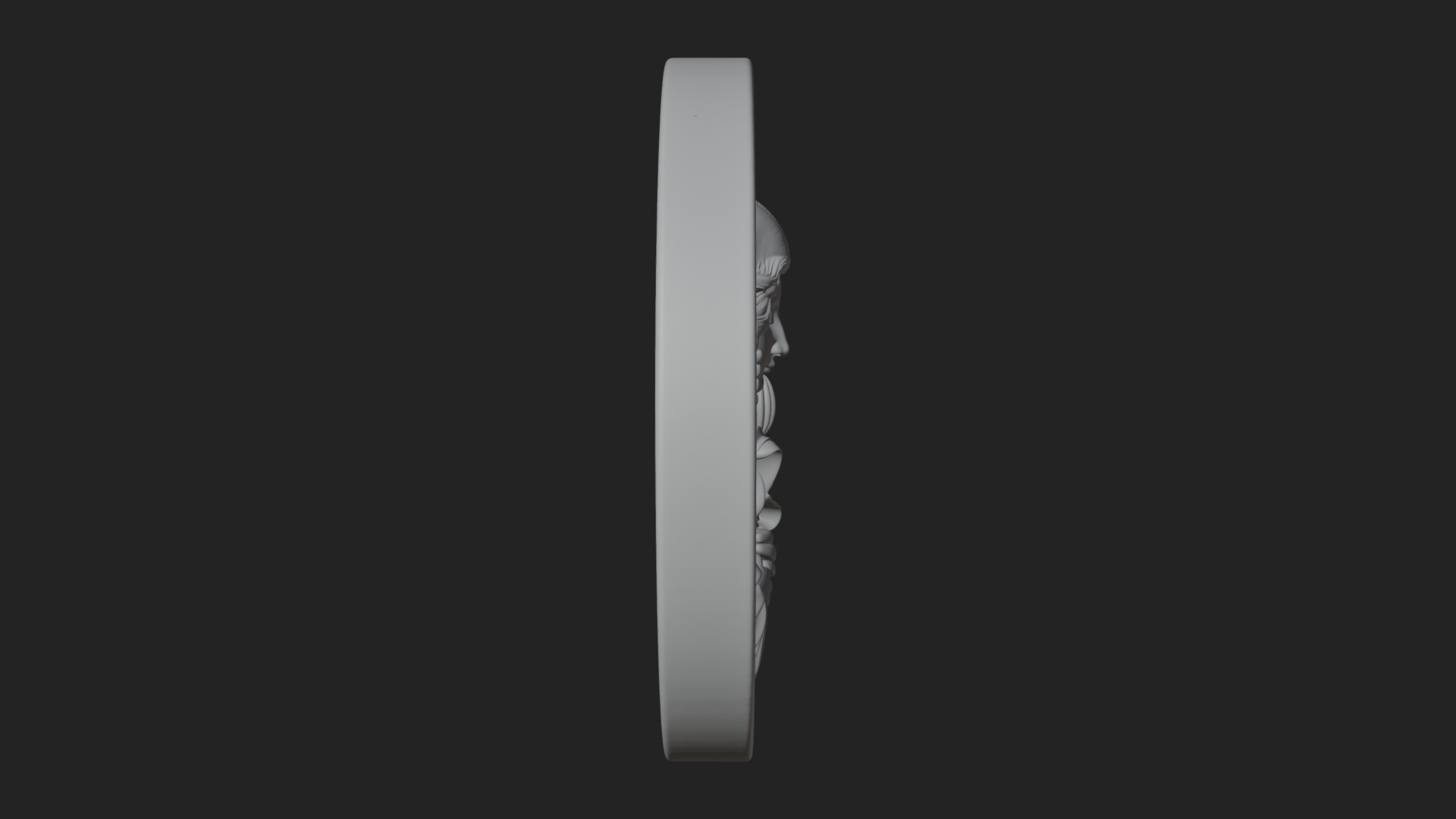 Angel with Lily Oval Relief Plaque Design 3 3D Print 3D Model