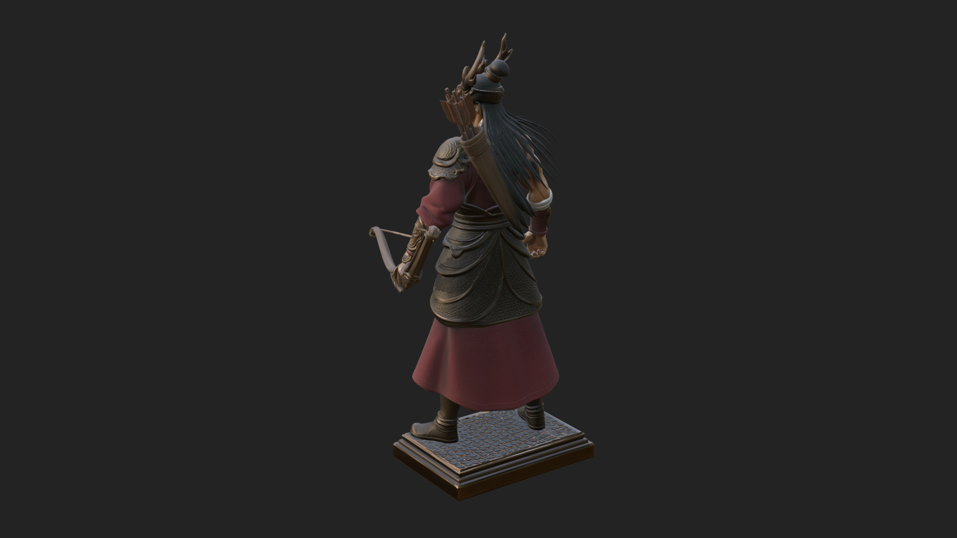 Antlered Crown Archer Statue Design 1 3D Print Model 3D Model