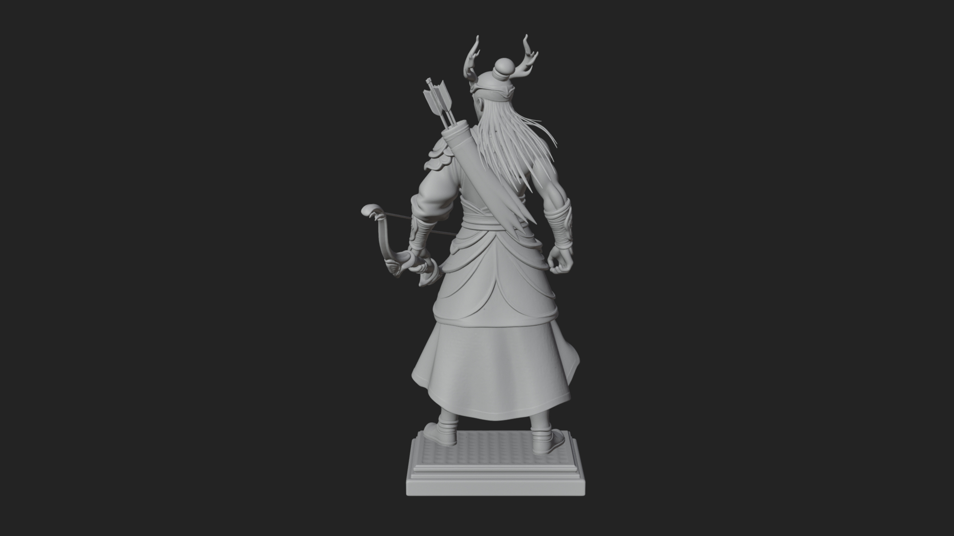 Antlered Crown Archer Statue Design 1 3D Print Model 3D Model