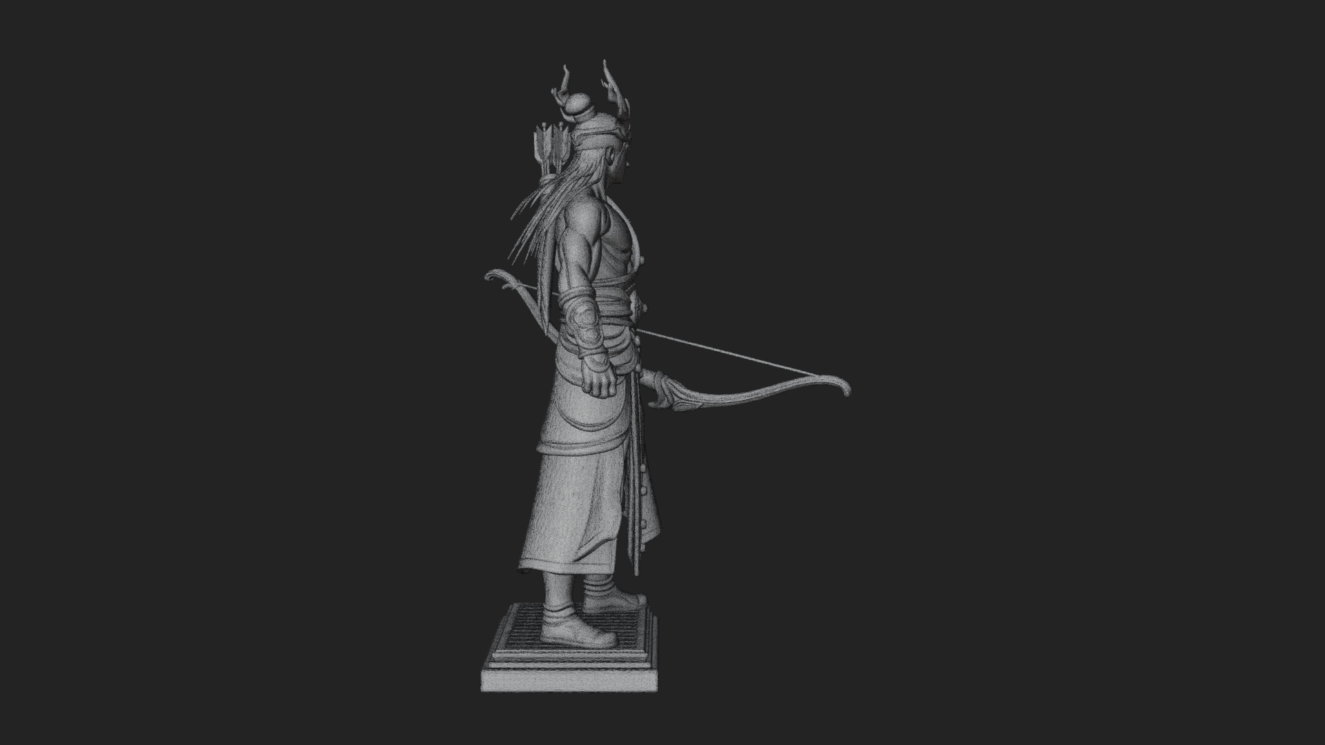 Antlered Crown Archer Statue Design 1 3D Print Model 3D Model