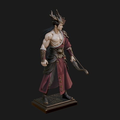 Antlered Crown Archer Statue Design 1 3D Print Model