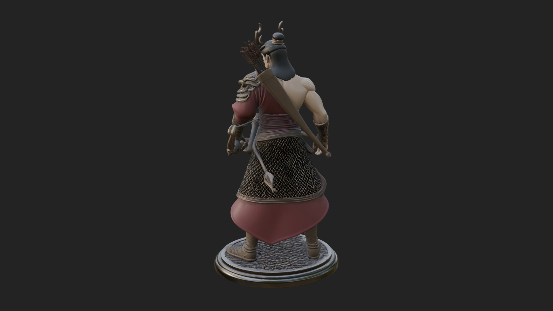 Antlered Crown Archer Statue Design 2 3D Print Model 3D Model