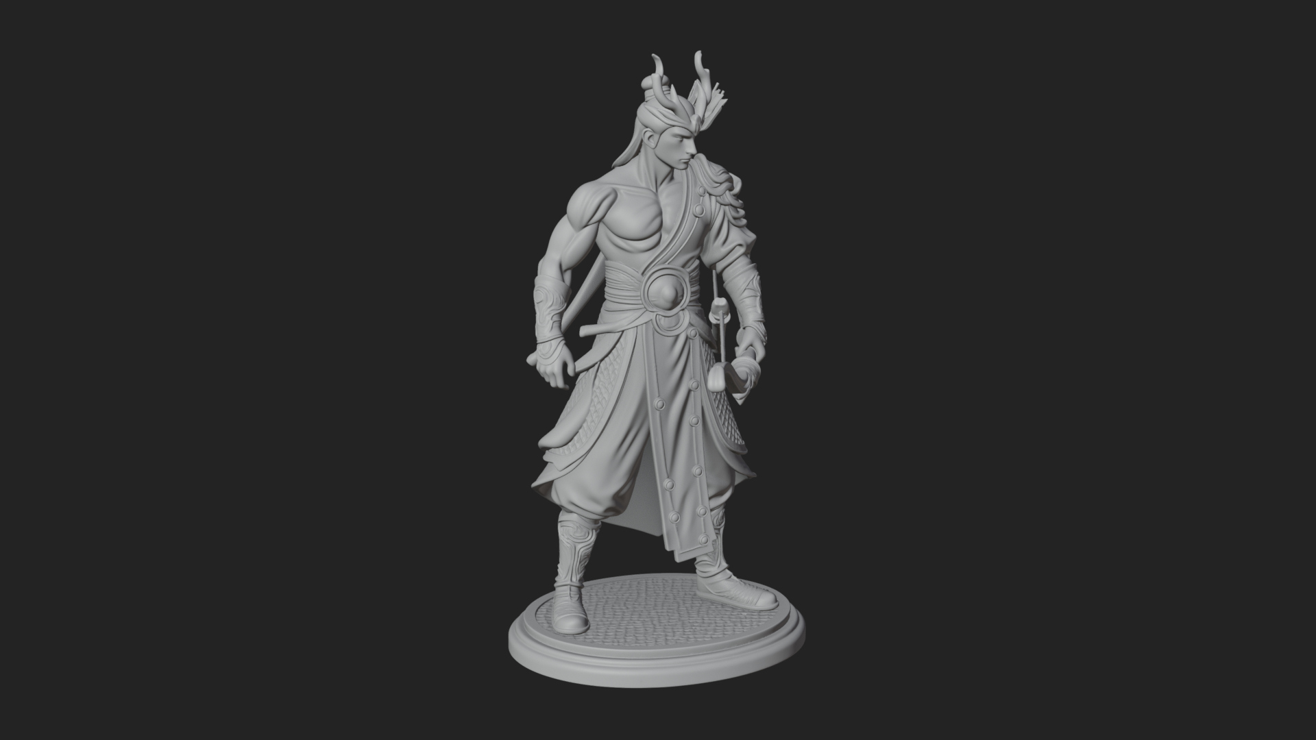 Antlered Crown Archer Statue Design 2 3D Print Model 3D Model