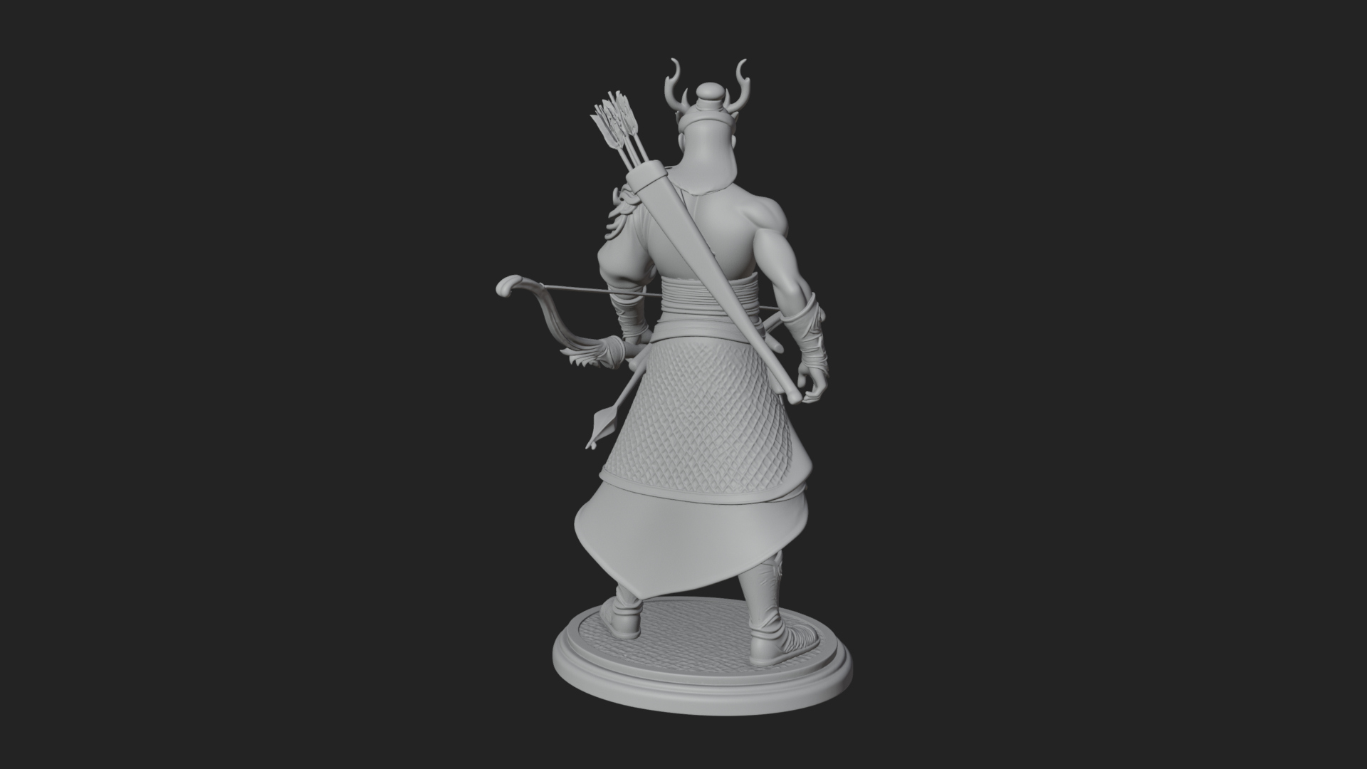 Antlered Crown Archer Statue Design 2 3D Print Model 3D Model