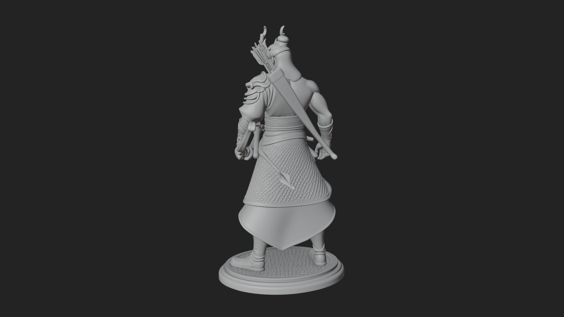 Antlered Crown Archer Statue Design 2 3D Print Model 3D Model