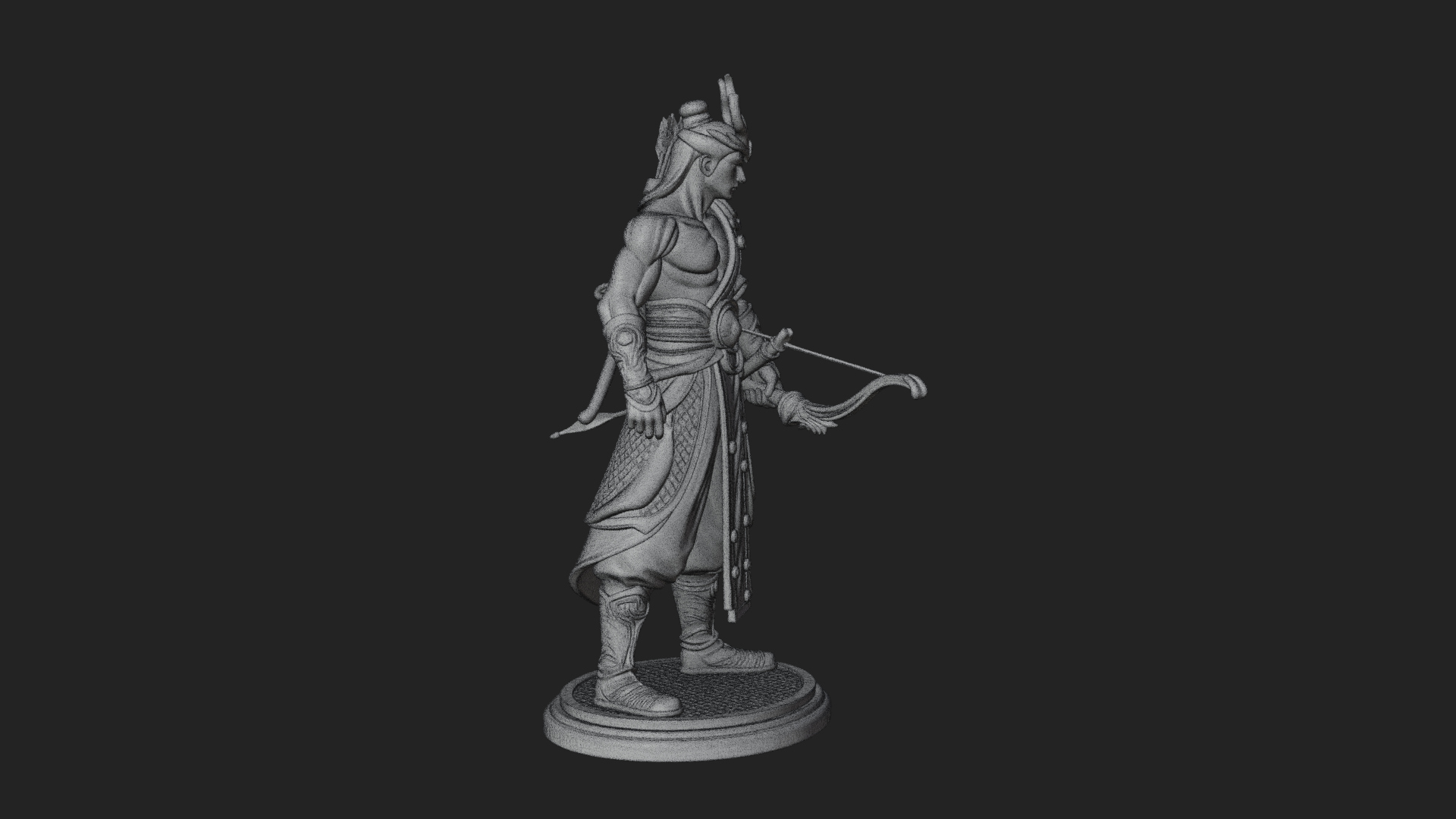 Antlered Crown Archer Statue Design 2 3D Print Model 3D Model