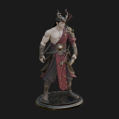 Antlered Crown Archer Statue Design 2 3D Print Model