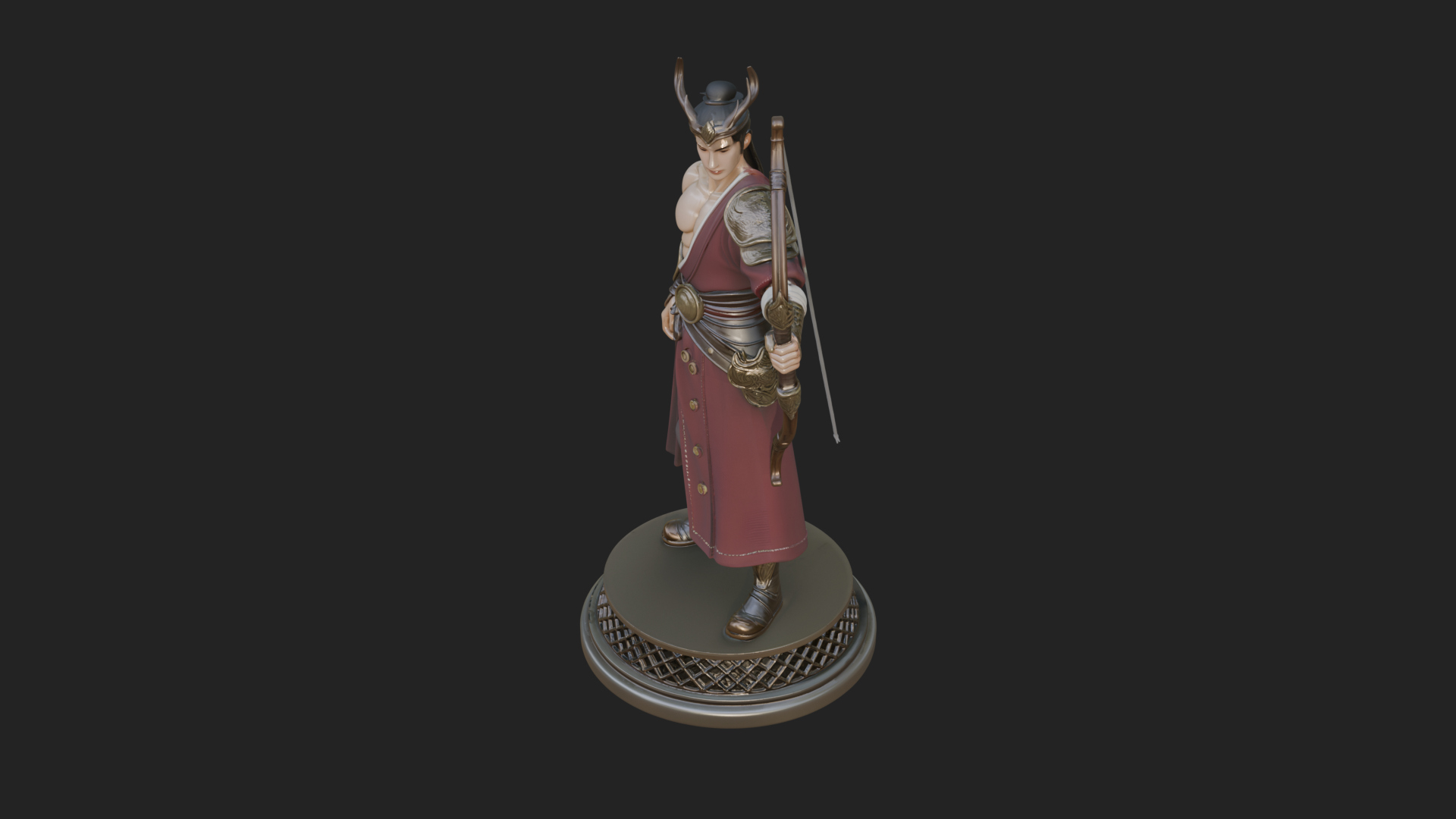 Antlered Crown Archer Statue Design 3 3D Print Model 3D Model