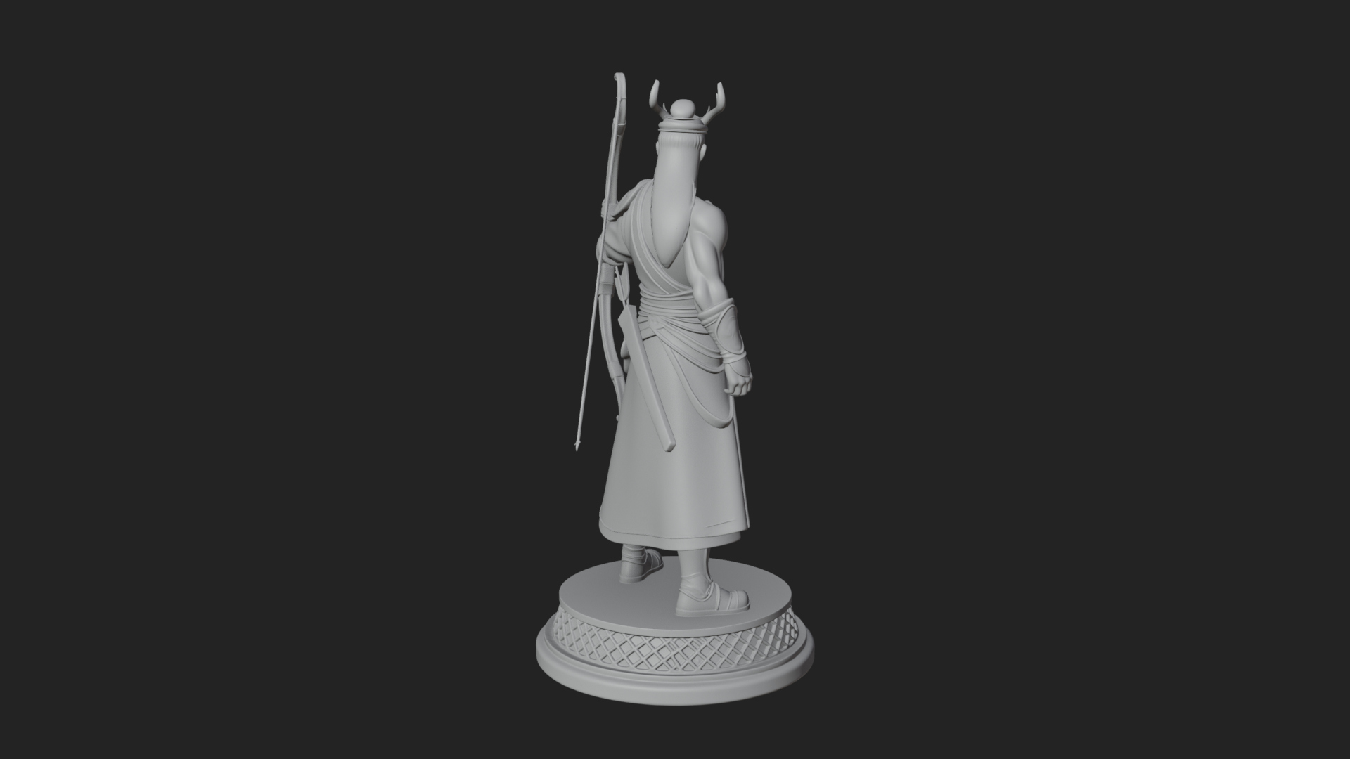 Antlered Crown Archer Statue Design 3 3D Print Model 3D Model