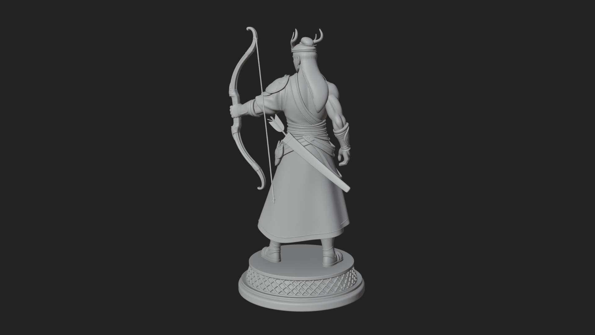 Antlered Crown Archer Statue Design 3 3D Print Model 3D Model