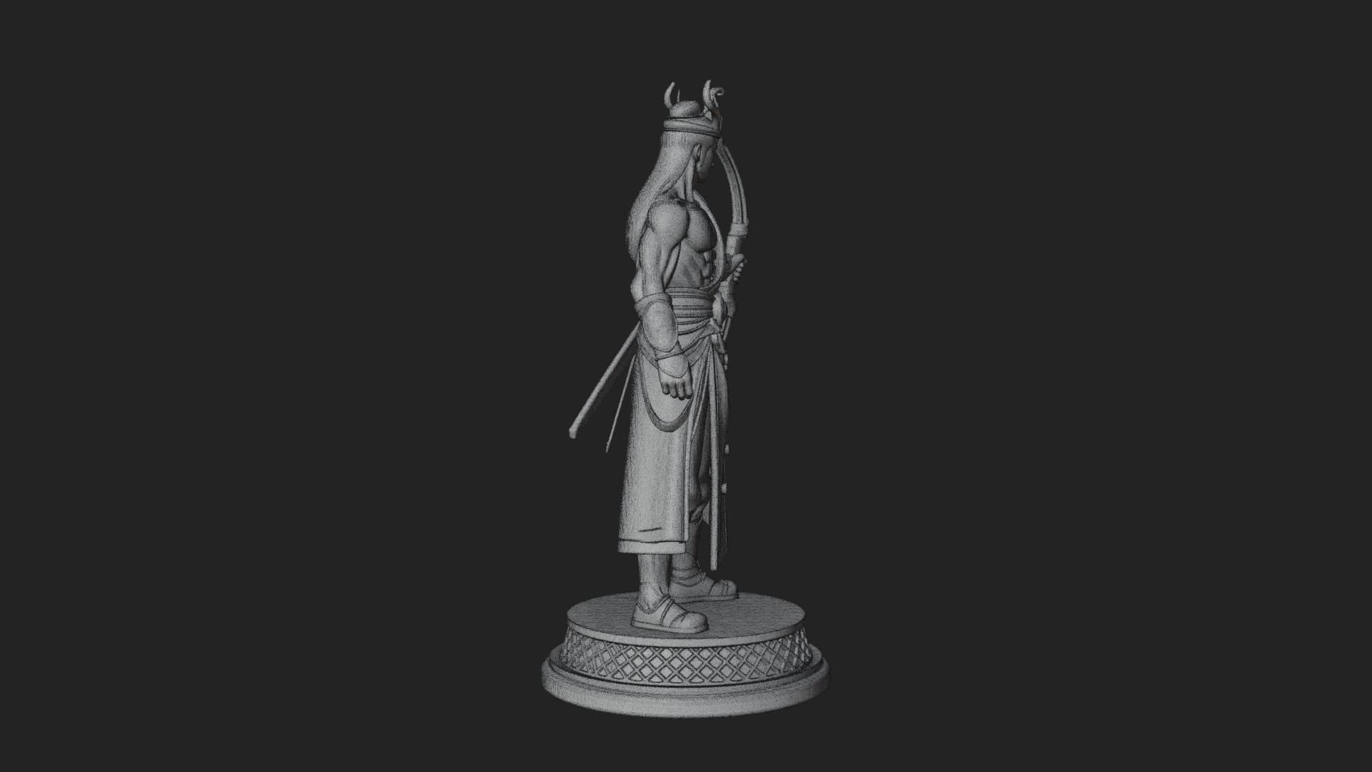 Antlered Crown Archer Statue Design 3 3D Print Model 3D Model