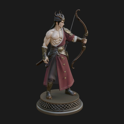 Antlered Crown Archer Statue Design 3 3D Print Model