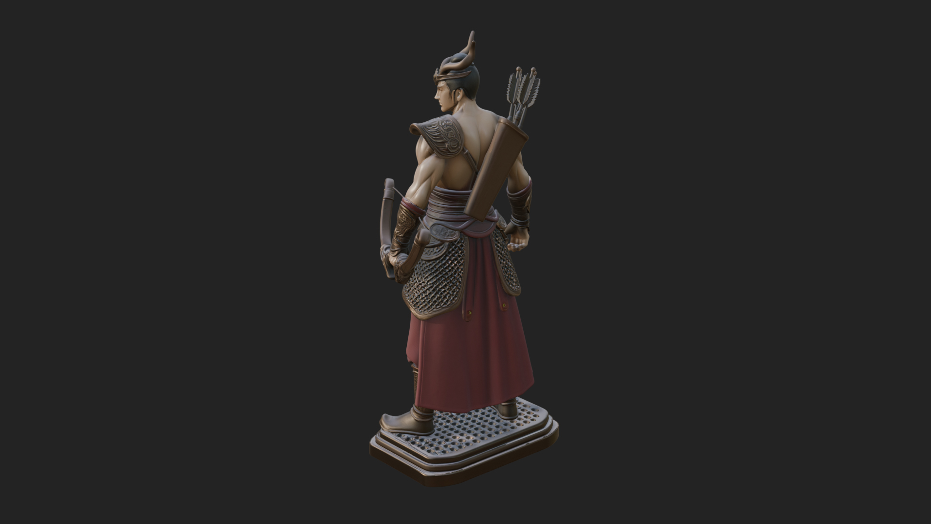 Antlered Crown Archer Statue Design 4 3D Print Model 3D Model