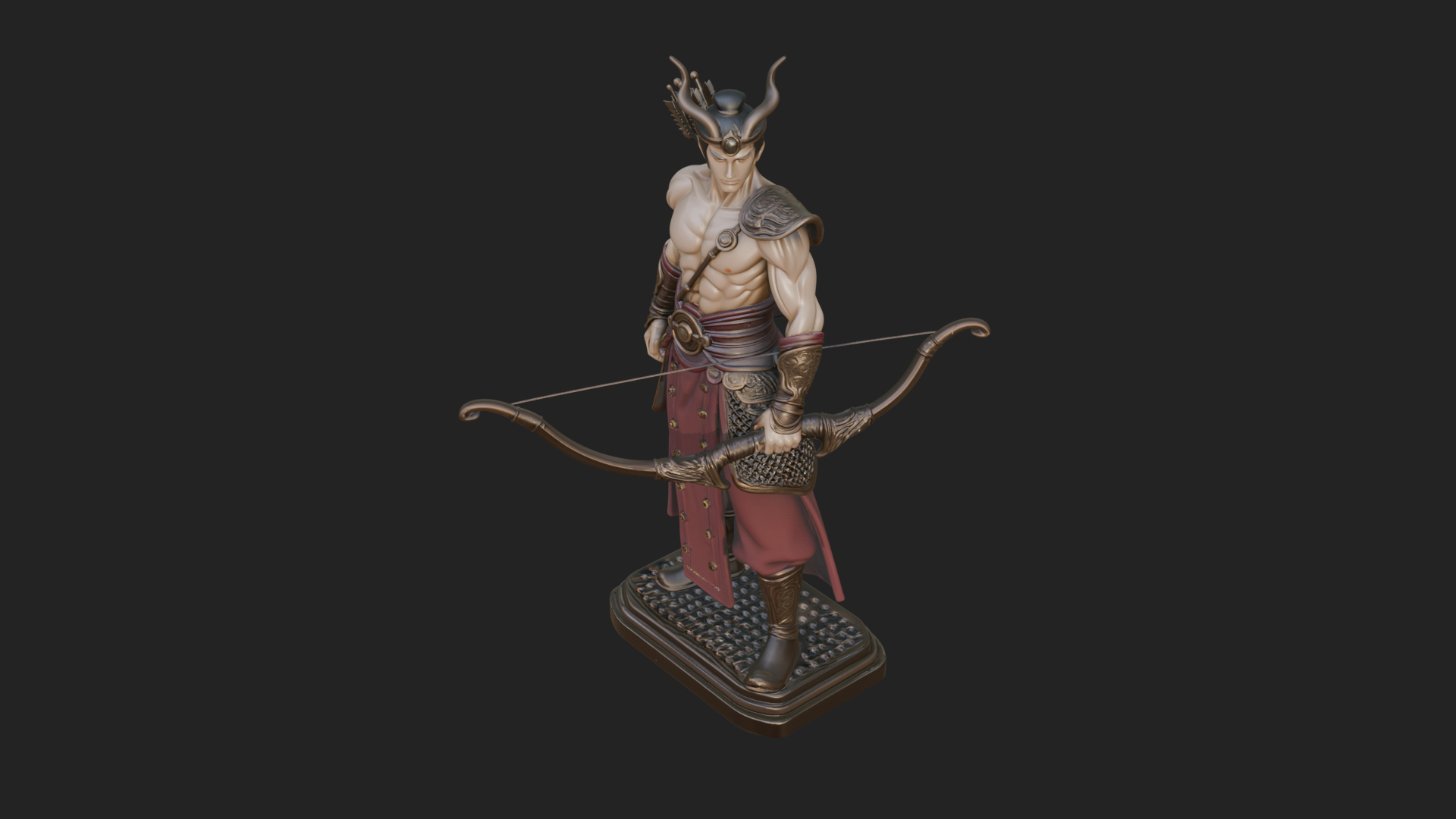 Antlered Crown Archer Statue Design 4 3D Print Model 3D Model