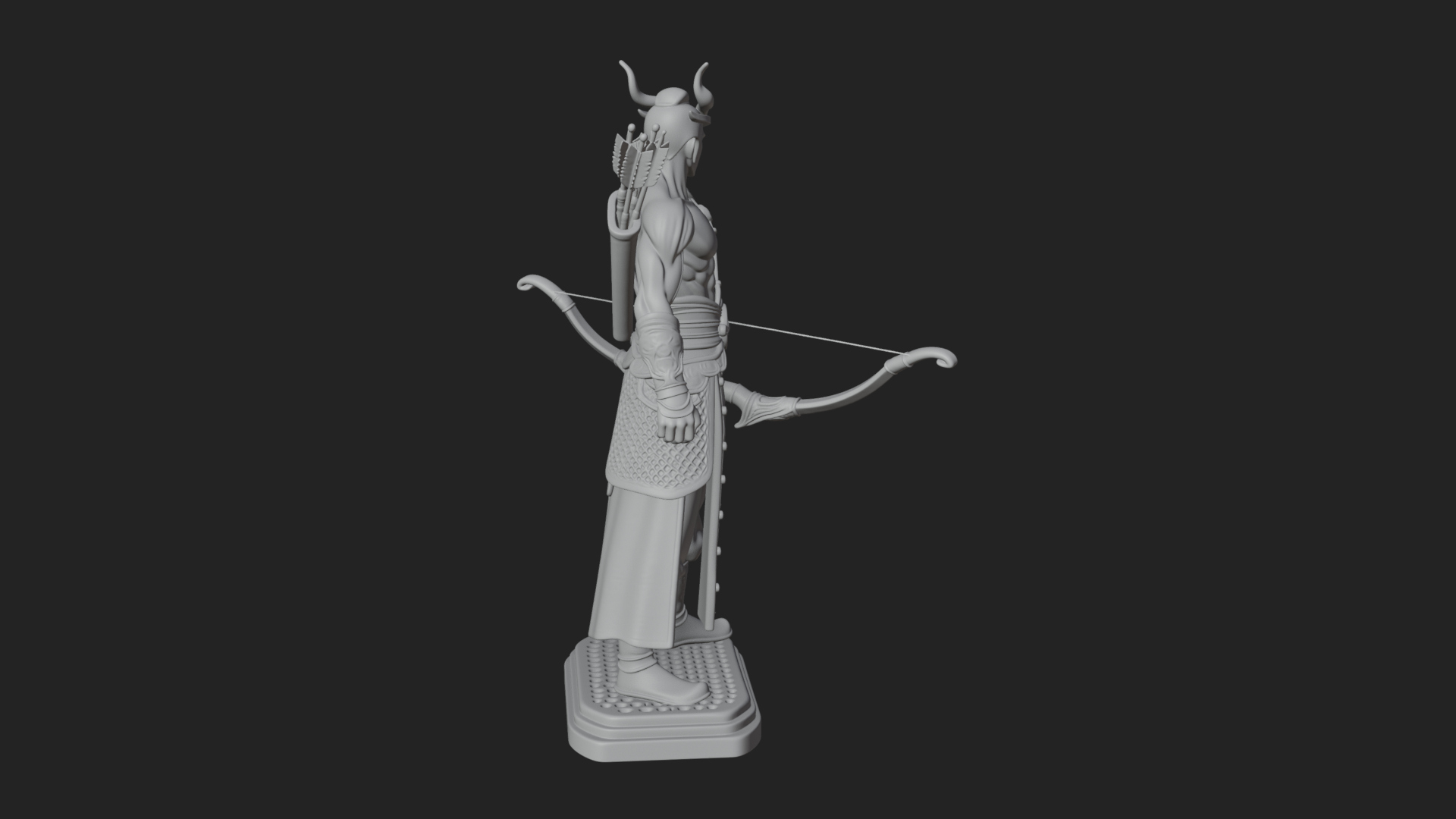 Antlered Crown Archer Statue Design 4 3D Print Model 3D Model