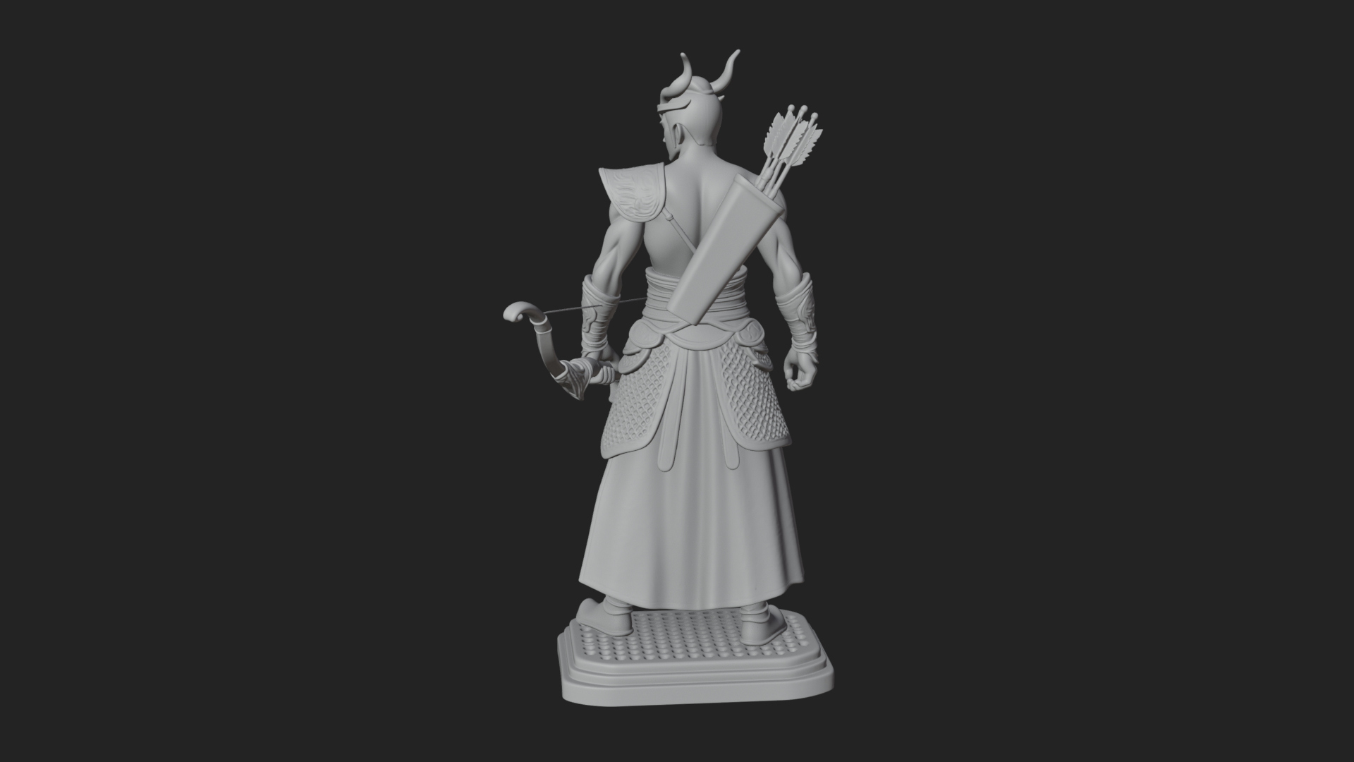 Antlered Crown Archer Statue Design 4 3D Print Model 3D Model