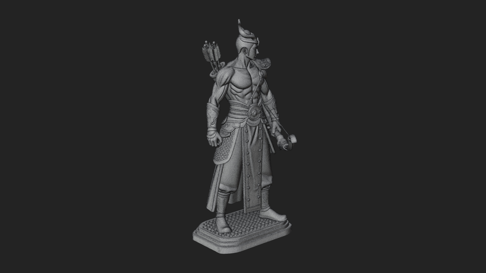 Antlered Crown Archer Statue Design 4 3D Print Model 3D Model