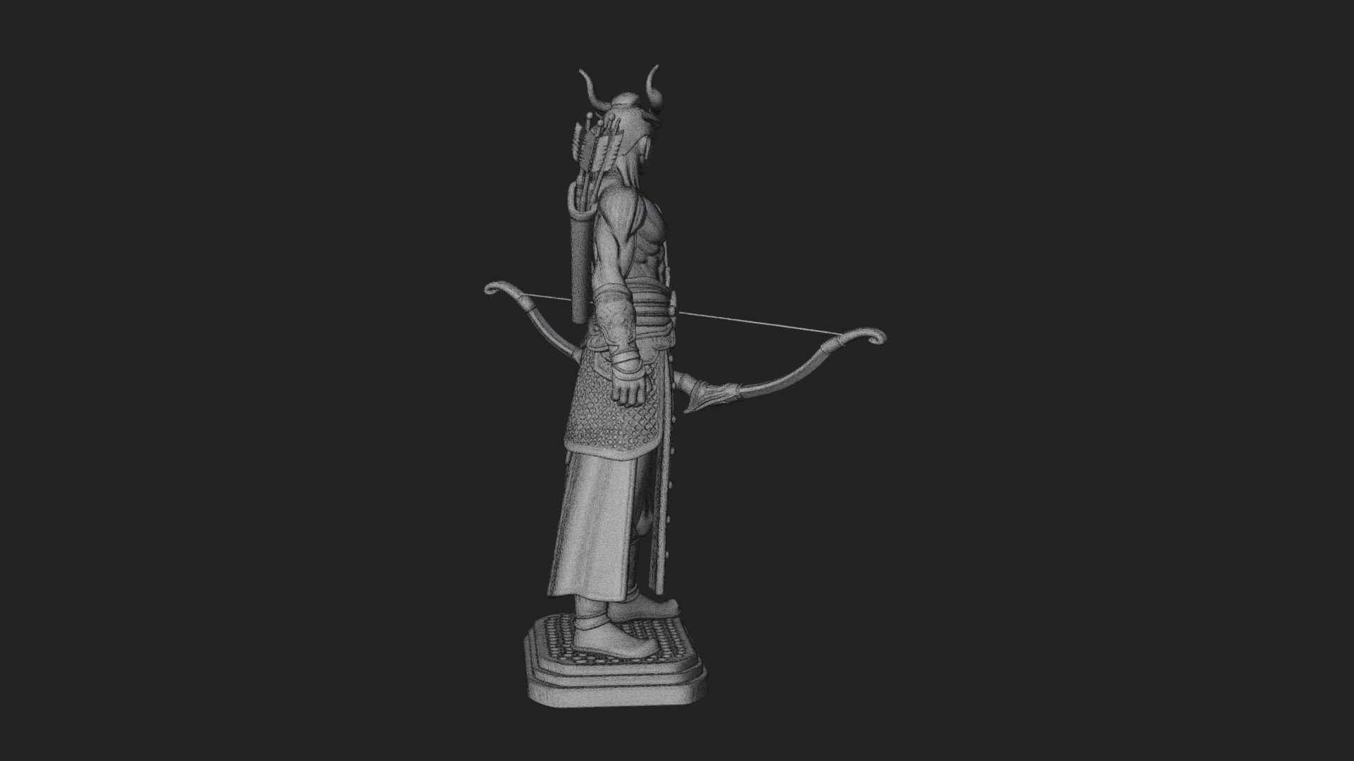 Antlered Crown Archer Statue Design 4 3D Print Model 3D Model