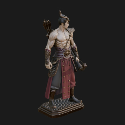 Antlered Crown Archer Statue Design 4 3D Print Model