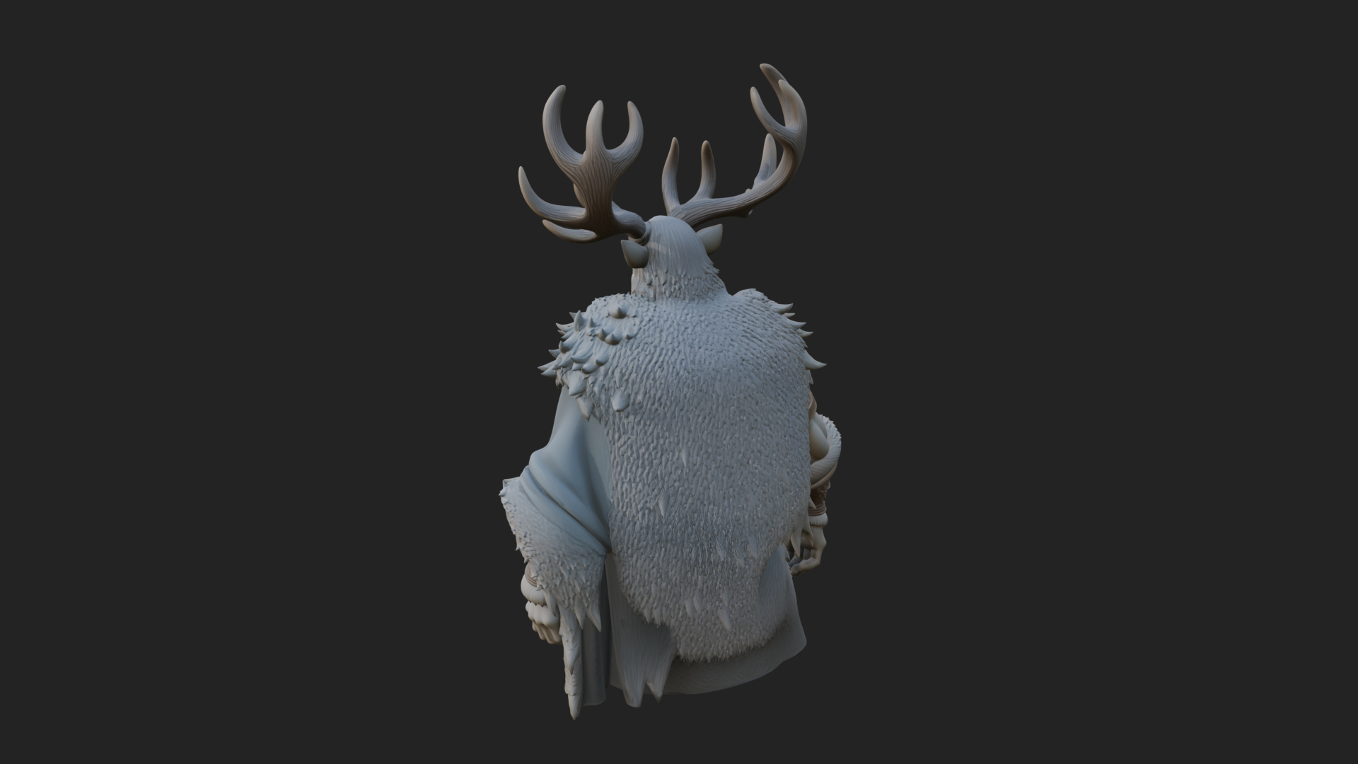 Antlered Forest God Statue Design 2 3D Print Model 3D Model