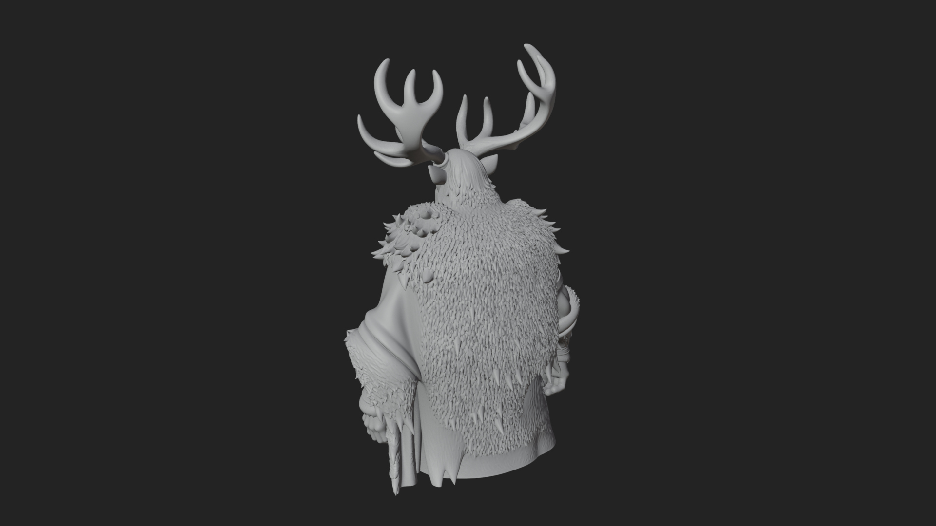 Antlered Forest God Statue Design 2 3D Print Model 3D Model