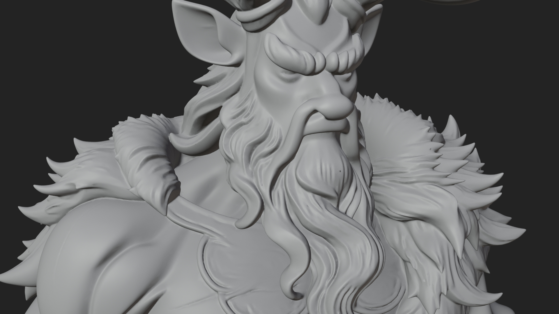 Antlered Forest God Statue Design 2 3D Print Model 3D Model