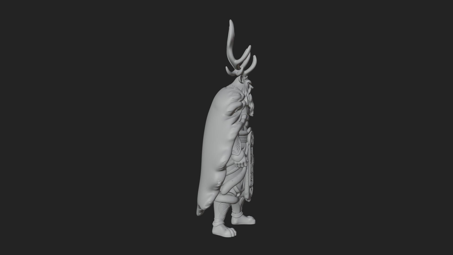 Antlered Forest God Statue Design 3 3D Print Model 3D Model