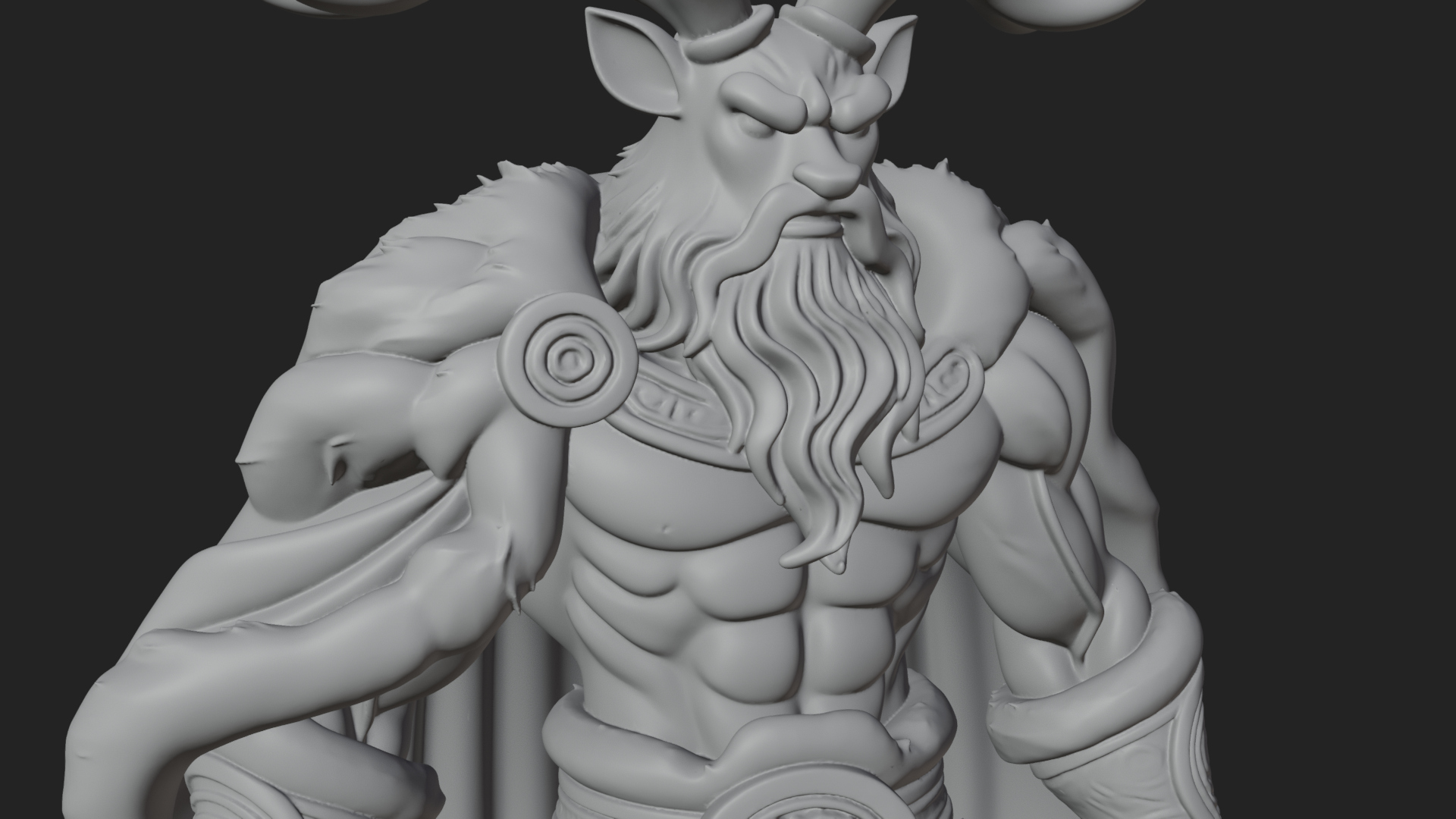Antlered Forest God Statue Design 3 3D Print Model 3D Model
