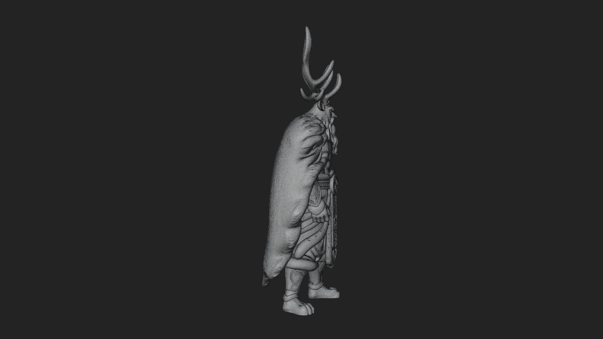 Antlered Forest God Statue Design 3 3D Print Model 3D Model