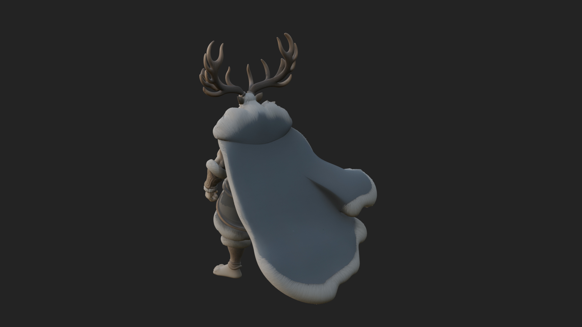 Antlered Forest God Statue Design 4 3D Print Model 3D Model