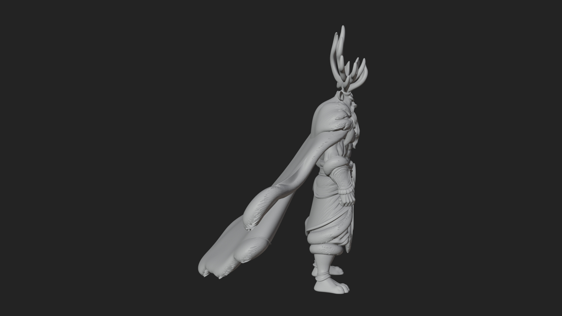 Antlered Forest God Statue Design 4 3D Print Model 3D Model