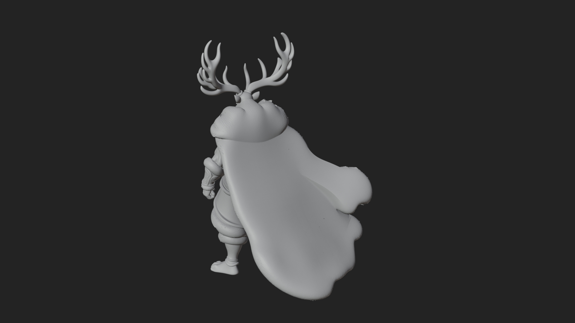 Antlered Forest God Statue Design 4 3D Print Model 3D Model