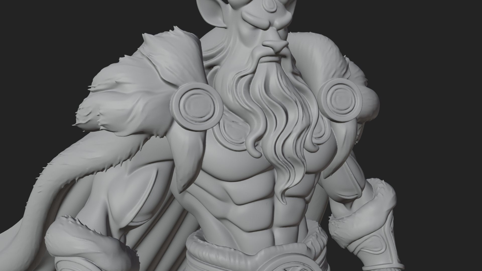 Antlered Forest God Statue Design 4 3D Print Model 3D Model