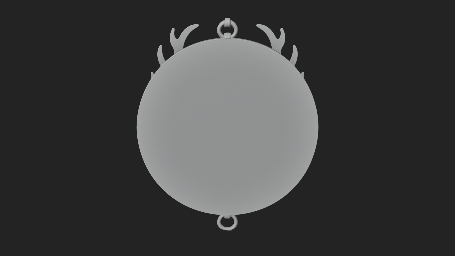 Antlered Skull Oval Relief Plaque Design 1 3D Print Model 3D Model