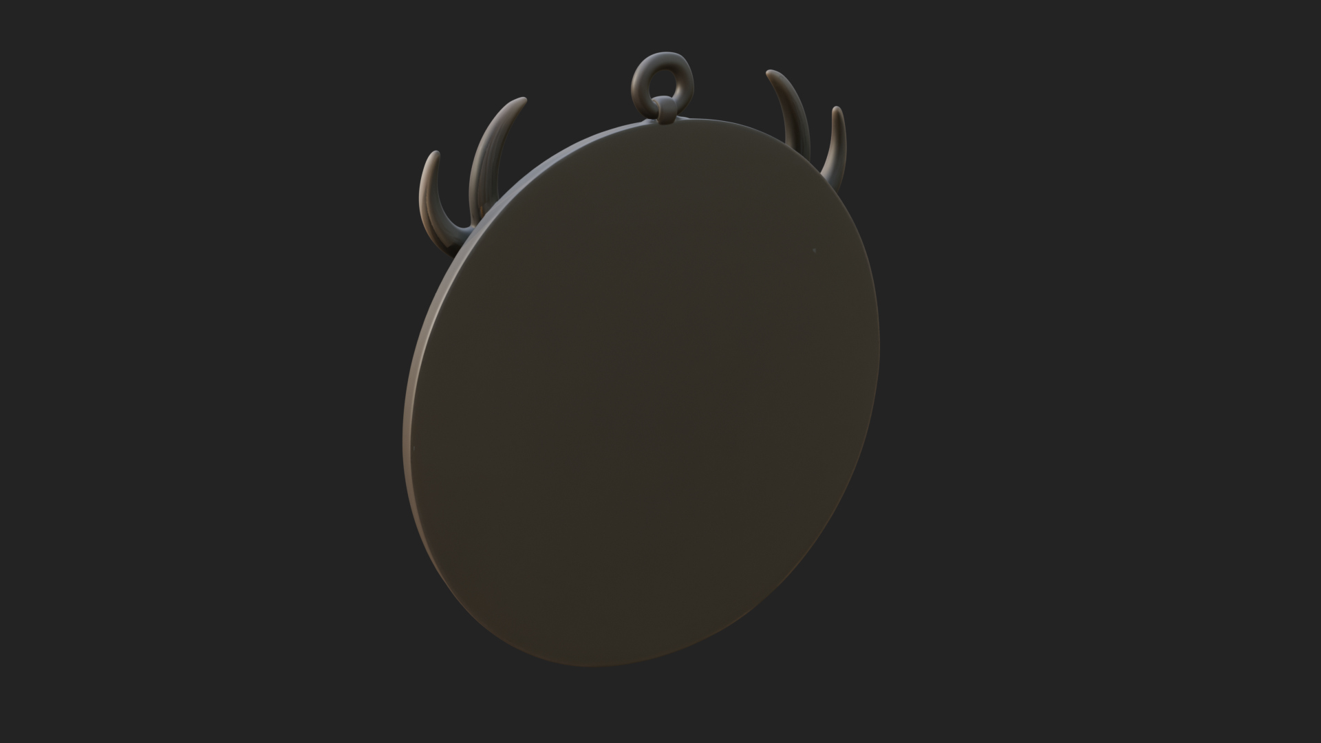 Antlered Skull Oval Relief Plaque Design 2 3D Print Model 3D Model