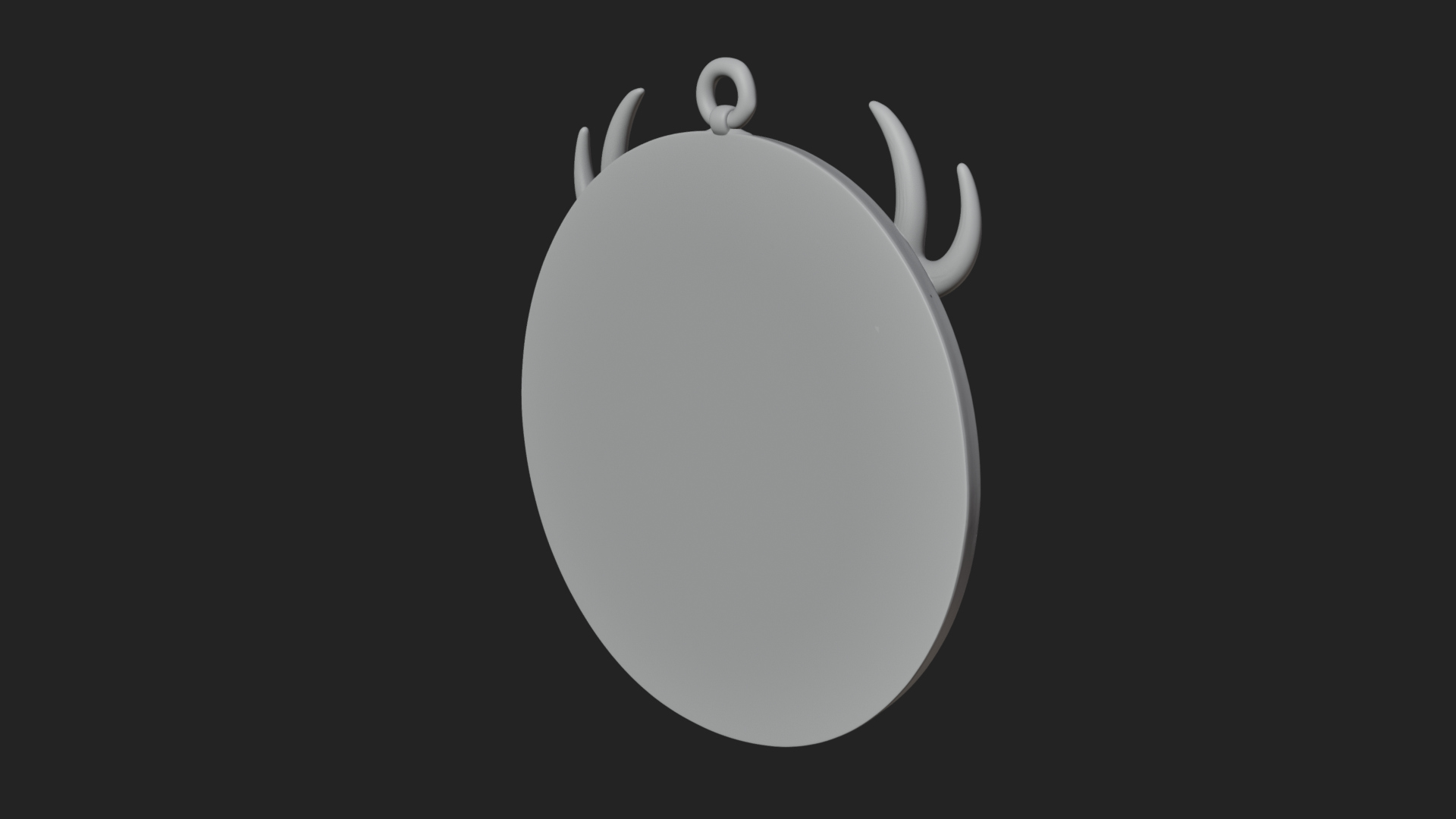 Antlered Skull Oval Relief Plaque Design 2 3D Print Model 3D Model