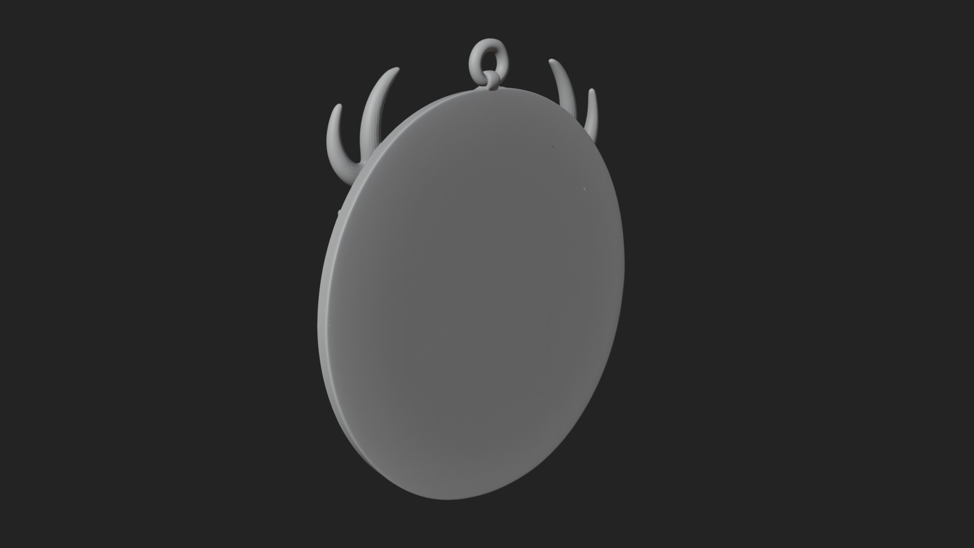 Antlered Skull Oval Relief Plaque Design 2 3D Print Model 3D Model