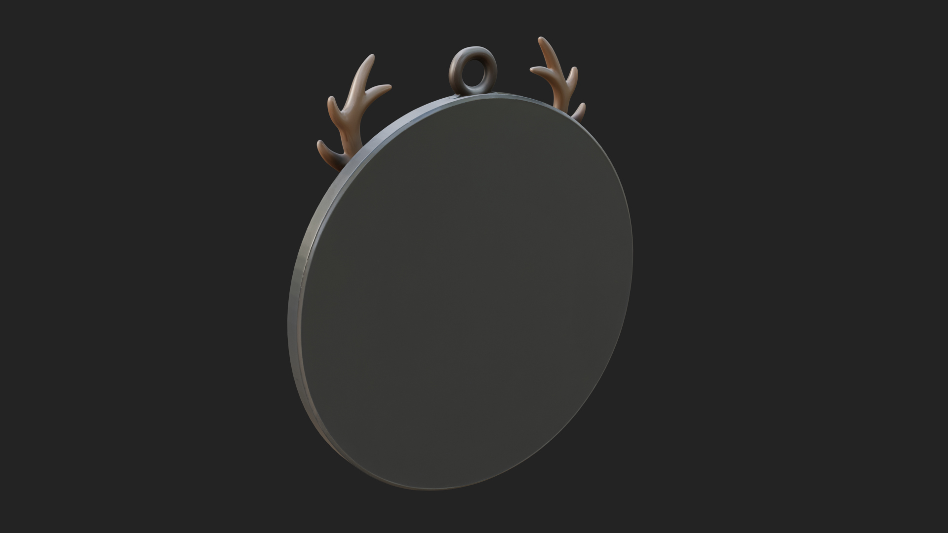 Antlered Skull Oval Relief Plaque Design 3 3D Print Model 3D Model