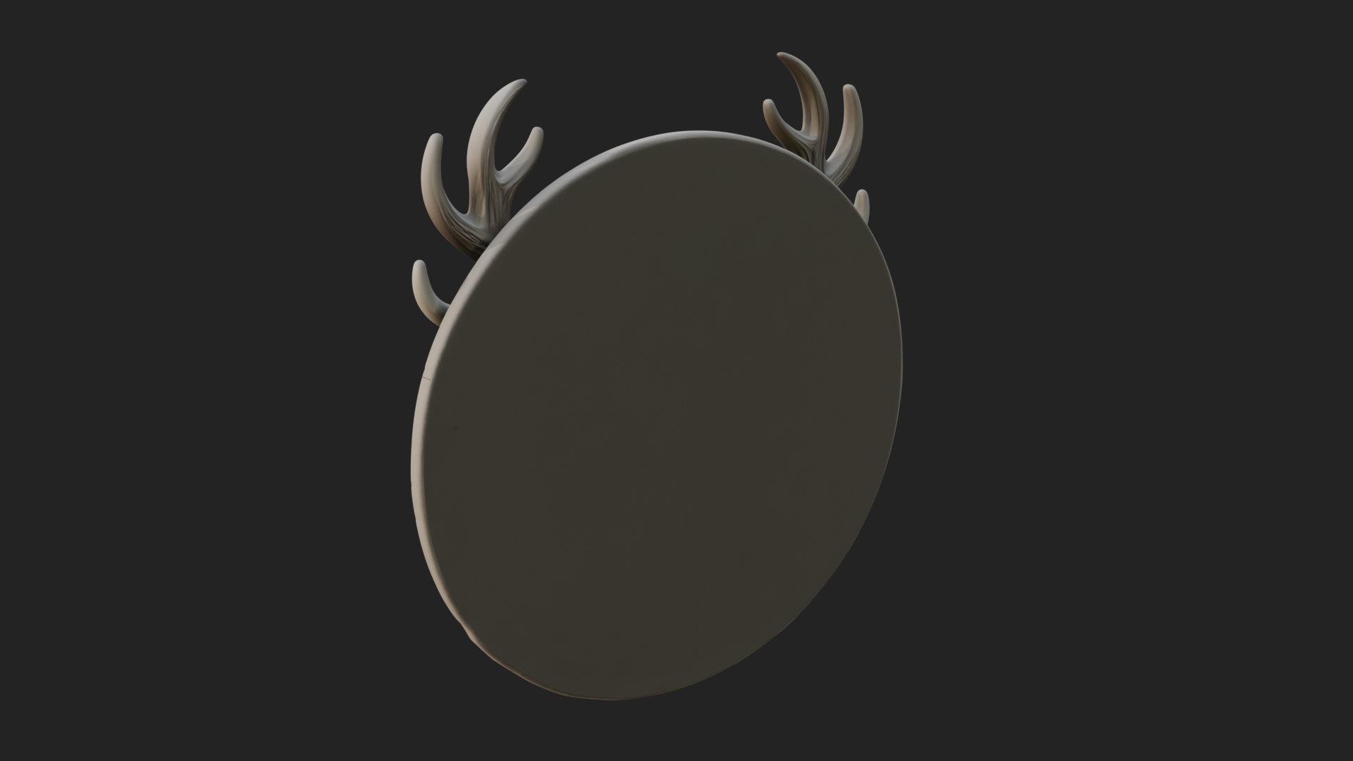 Antlered Skull Oval Relief Plaque Design 4 3D Print Model 3D Model